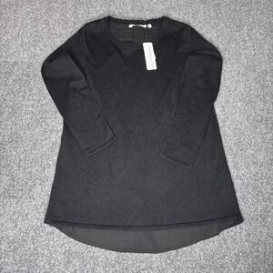 Soft‎ Surroundings Sirena Black Sweater Knit Top Long Sleeve Small